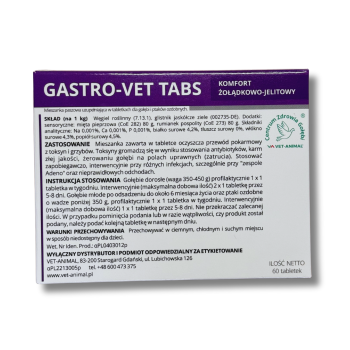 Vet Animal - Gastro-Vet - 60 tabletek (komfort żołądkowo-jelitowy)